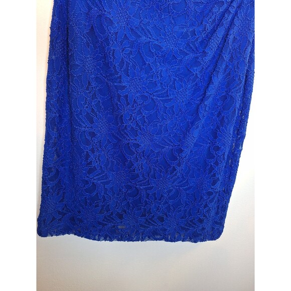 LAUREN RALPH LAUREN Blue Lace Sheath Dress Sz 12 Cocktail Knee Length Formal - Picture 8 of 9